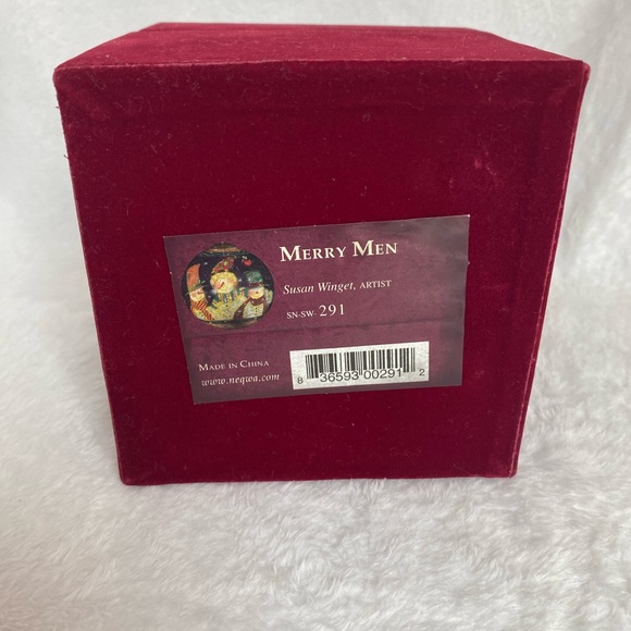 Susan Winget Ne’Qwa Art Merry Men Snowman Ornament With Velvet Box #291 - Picture 2 of 4